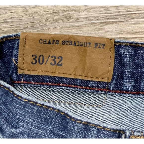 Chaps 1978 Demin Mens Straight Fit Jeans Cotton Medium Wash Size 30x32 - Picture 8 of 14